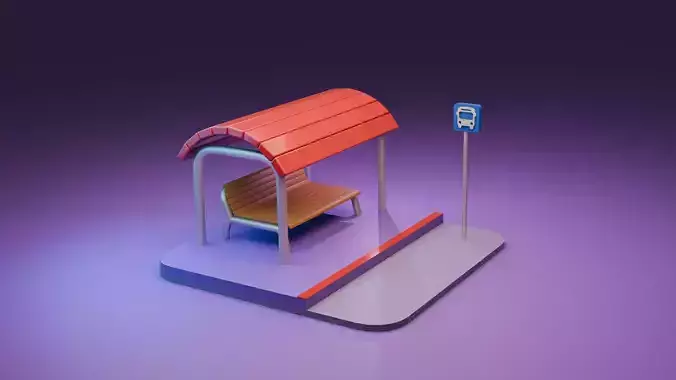 Bus Stop 3d Modeling For Free