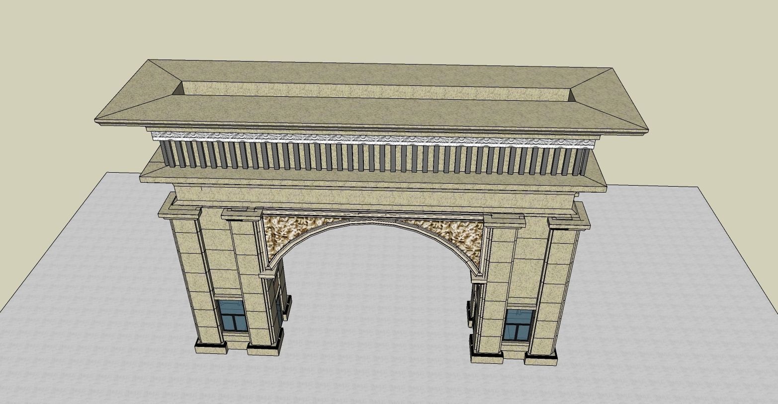 Neoclassical gate 3d model 3D model_1