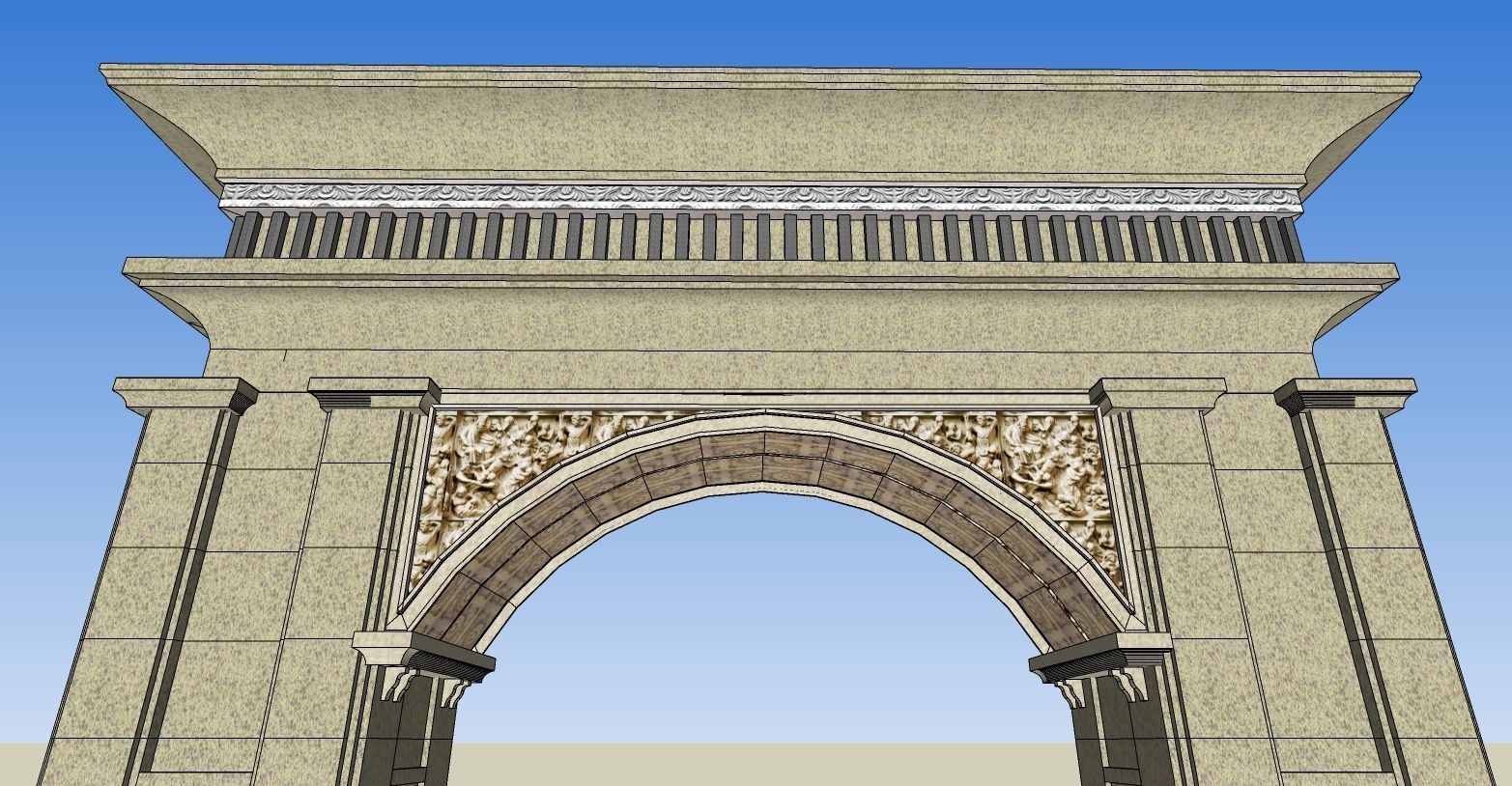 Neoclassical gate 3d model 3D model_3