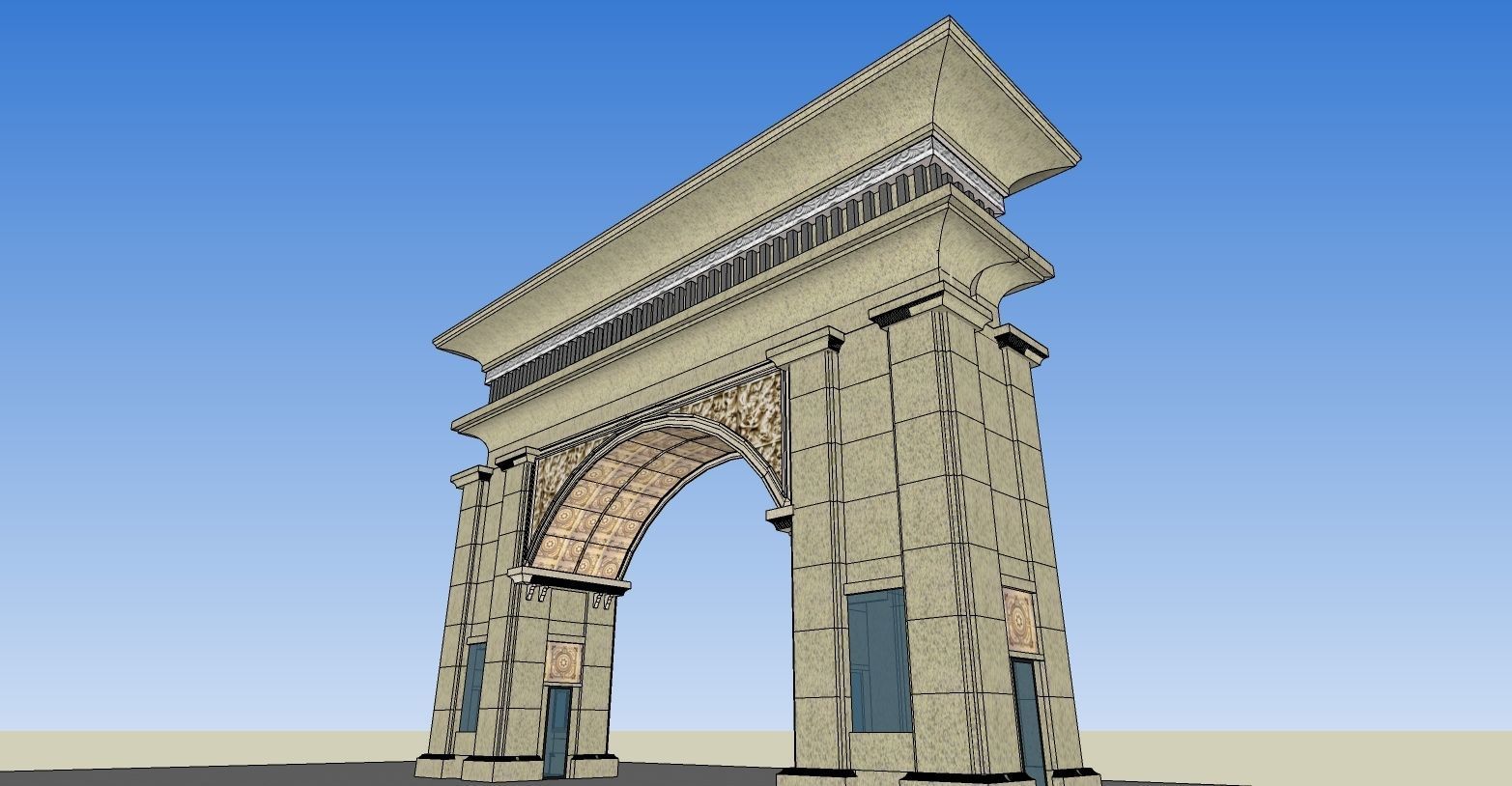 Neoclassical gate 3d model 3D model_4
