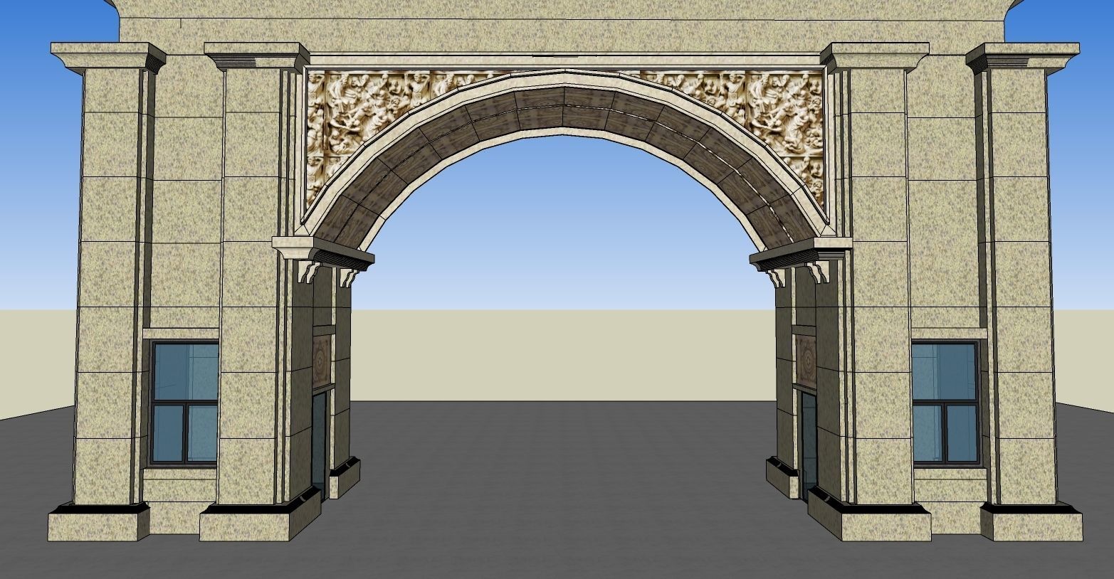 Neoclassical gate 3d model 3D model_2