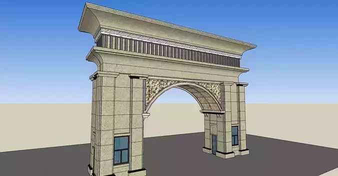 Neoclassical gate 3d model
