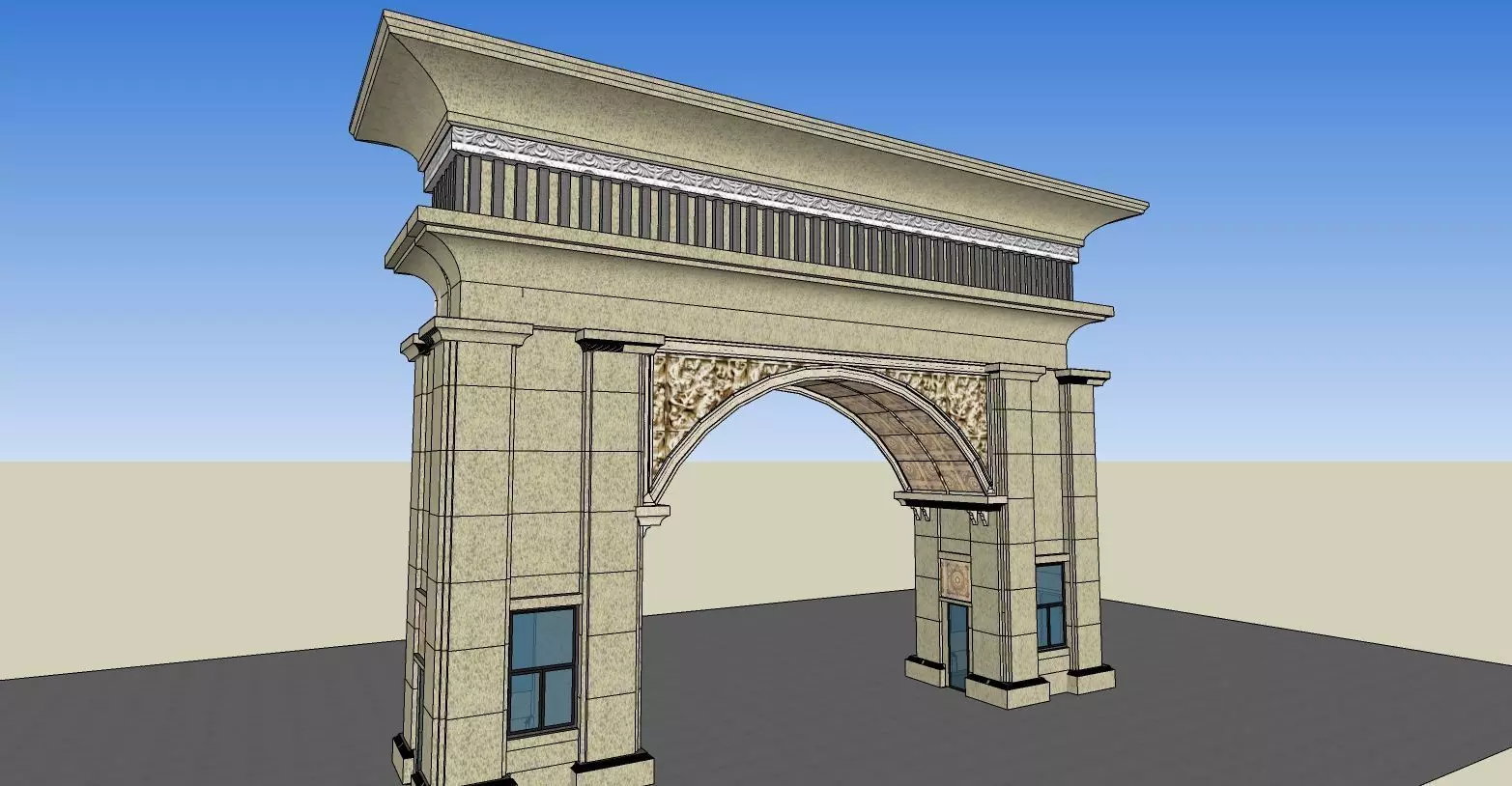 Neoclassical gate 3d model 3D model_0