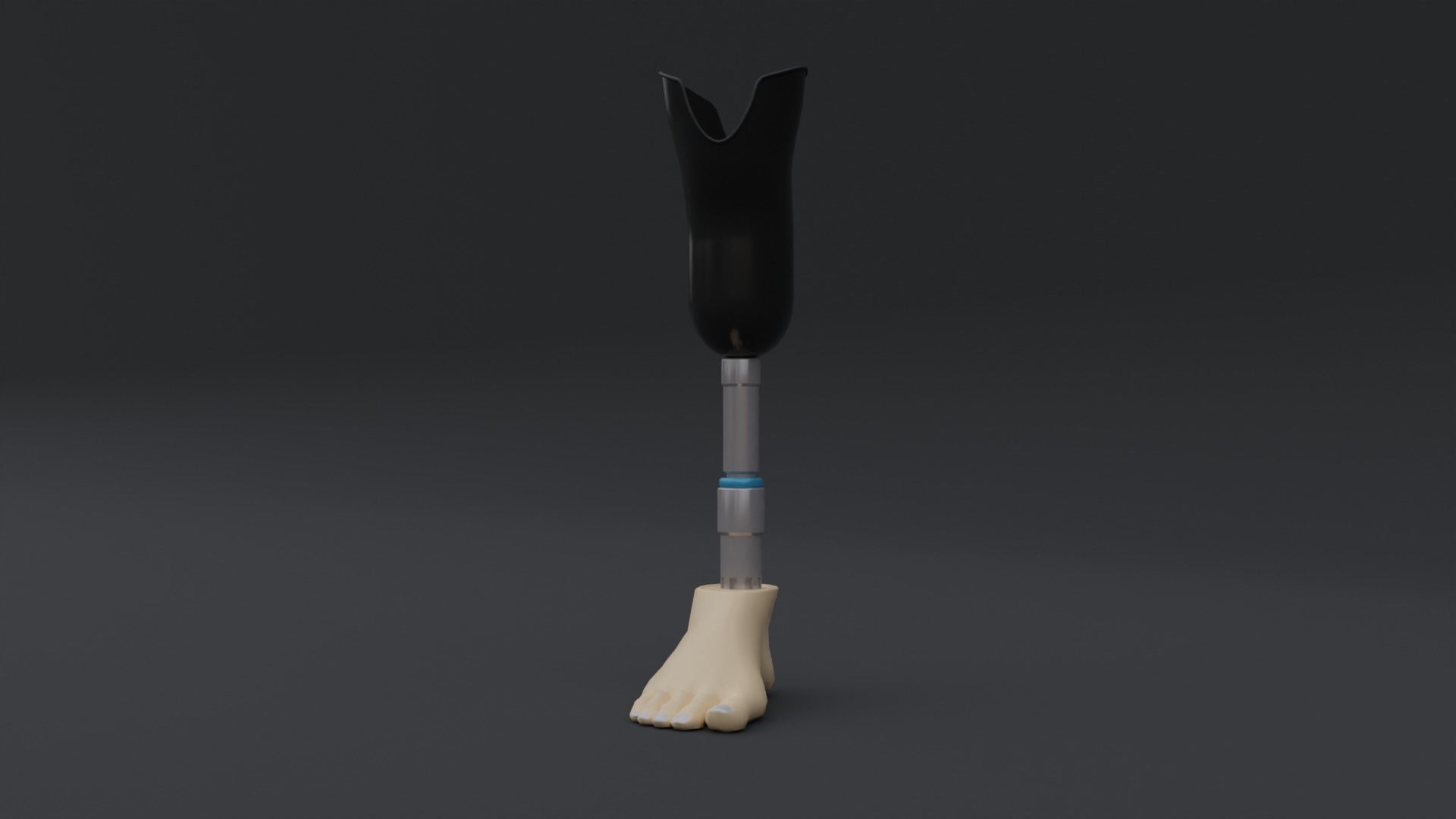Transtibial Prosthetic Leg Low-poly 3D model_3