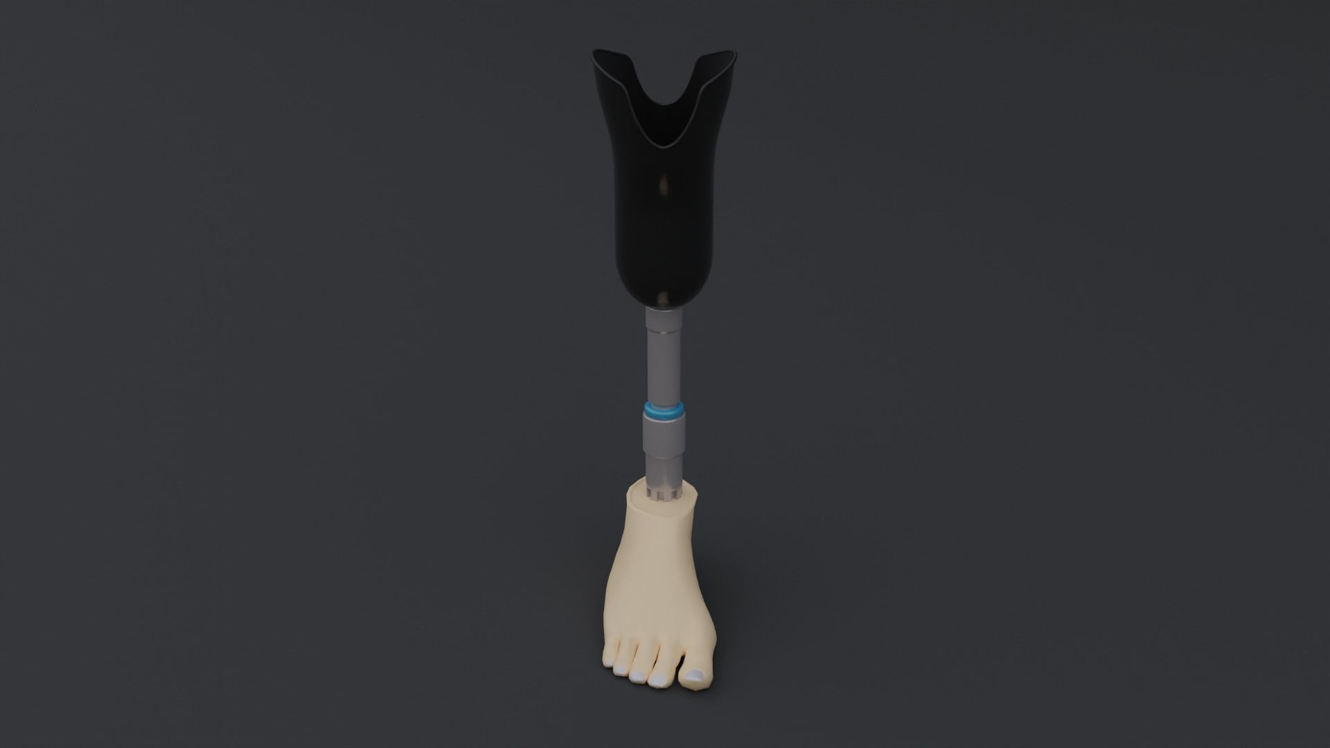 Transtibial Prosthetic Leg Low-poly 3D model_1