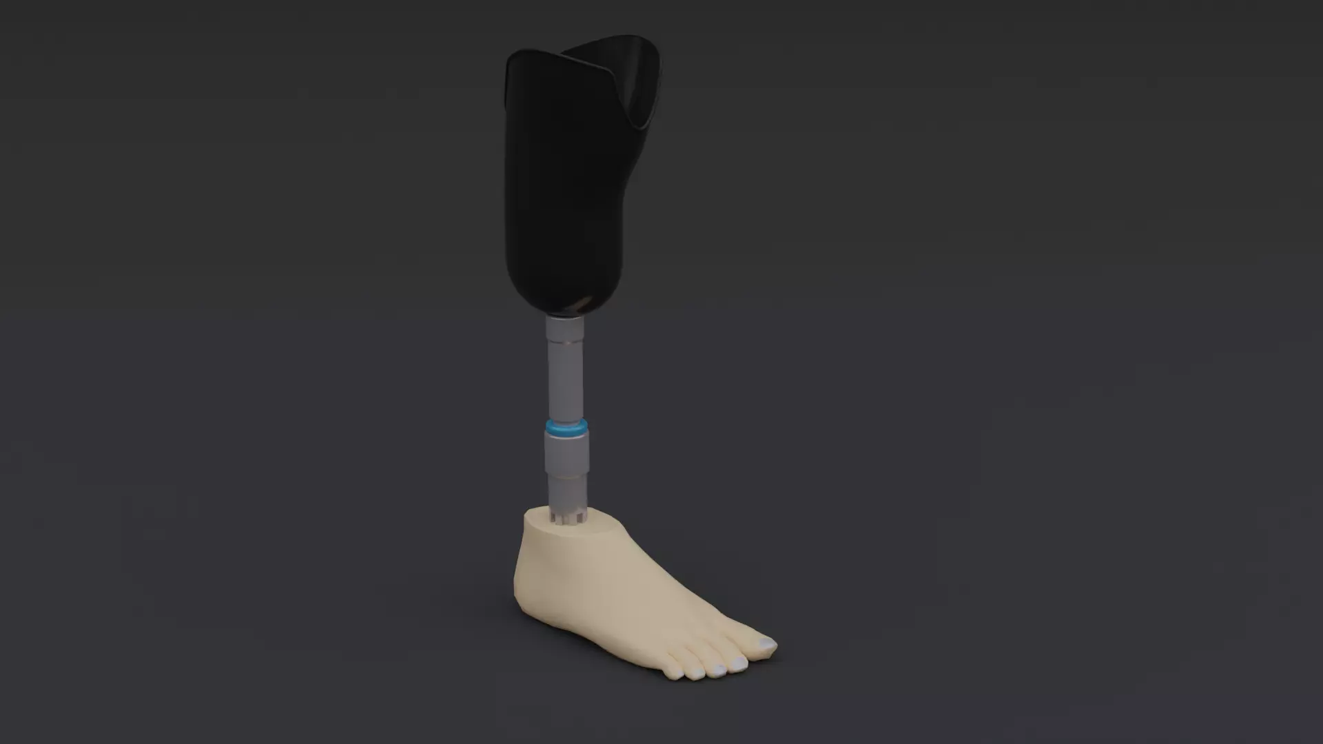 Transtibial Prosthetic Leg Low-poly 3D model_0