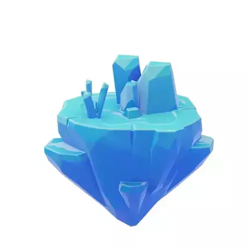 Stylized icy low-poly 3D model of the Floating Islands Low-poly 3D model