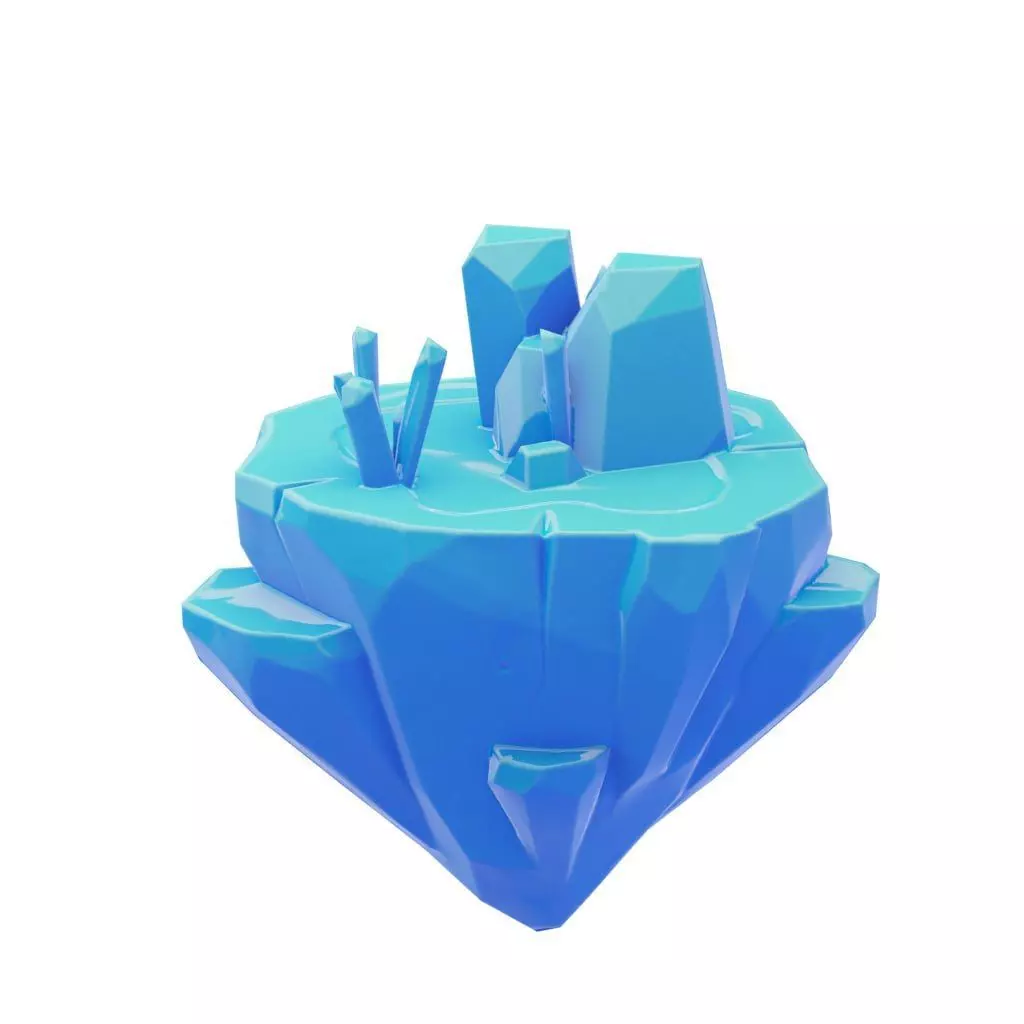 Stylized icy low-poly 3D model of the Floating Islands Low-poly 3D model_0
