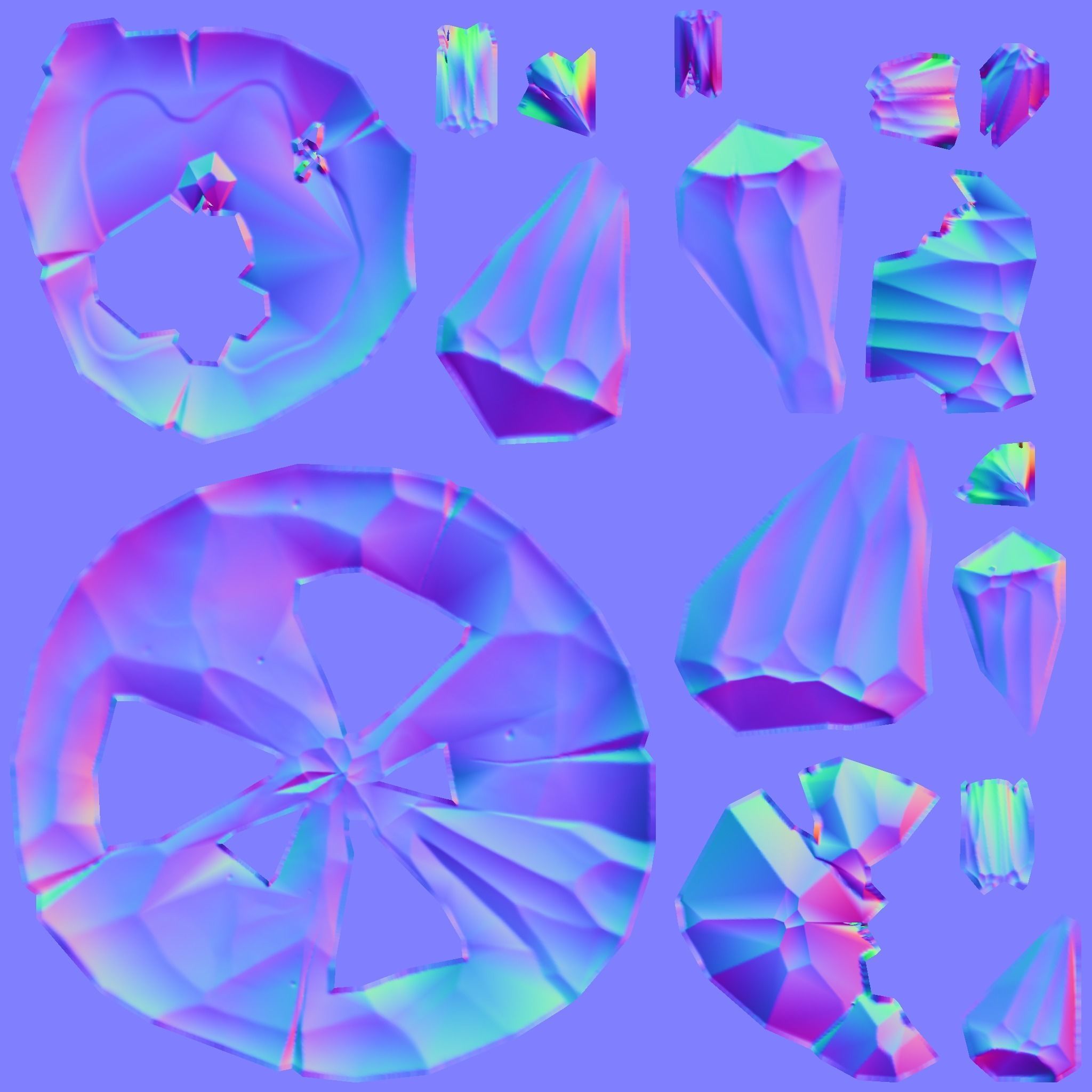 Stylized icy low-poly 3D model of the Floating Islands Low-poly 3D model_5