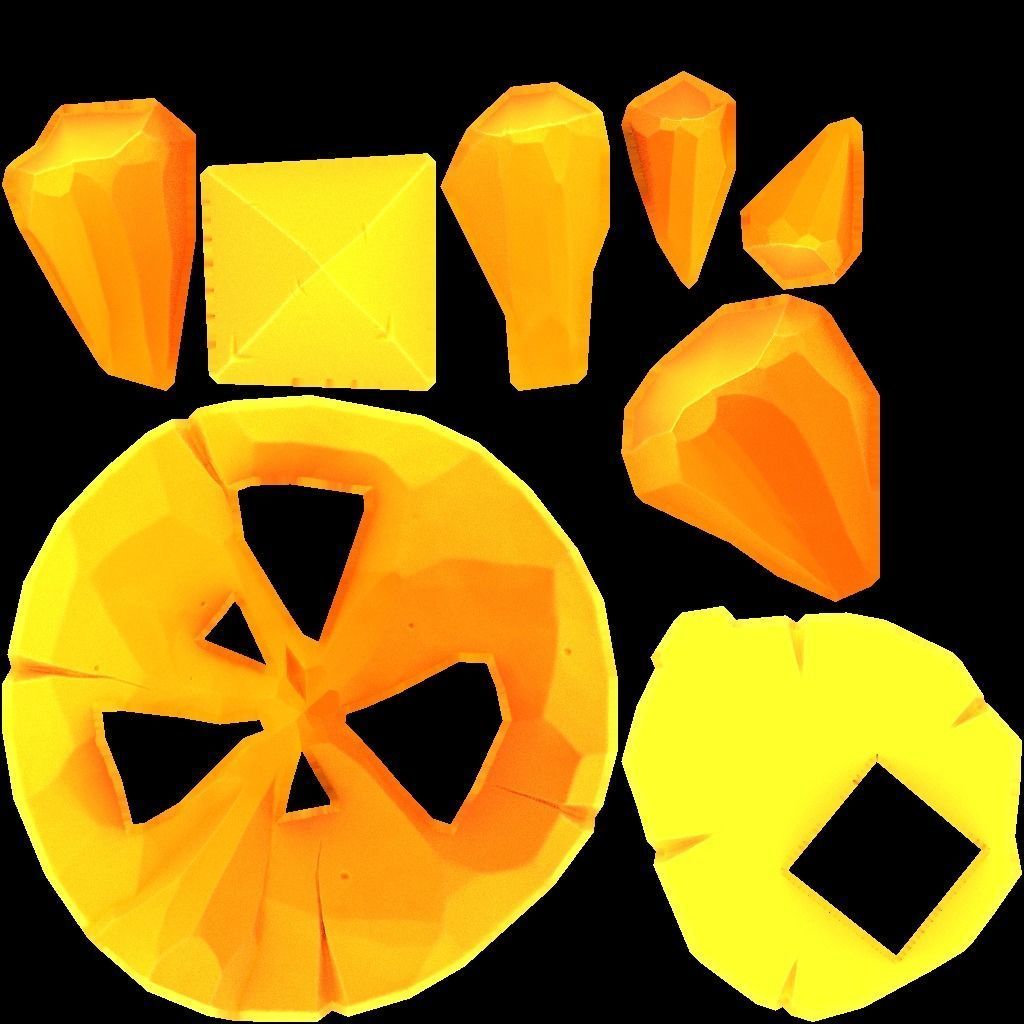 stylized Floating Islands Desert Low-poly 3D model Low-poly 3D model_1