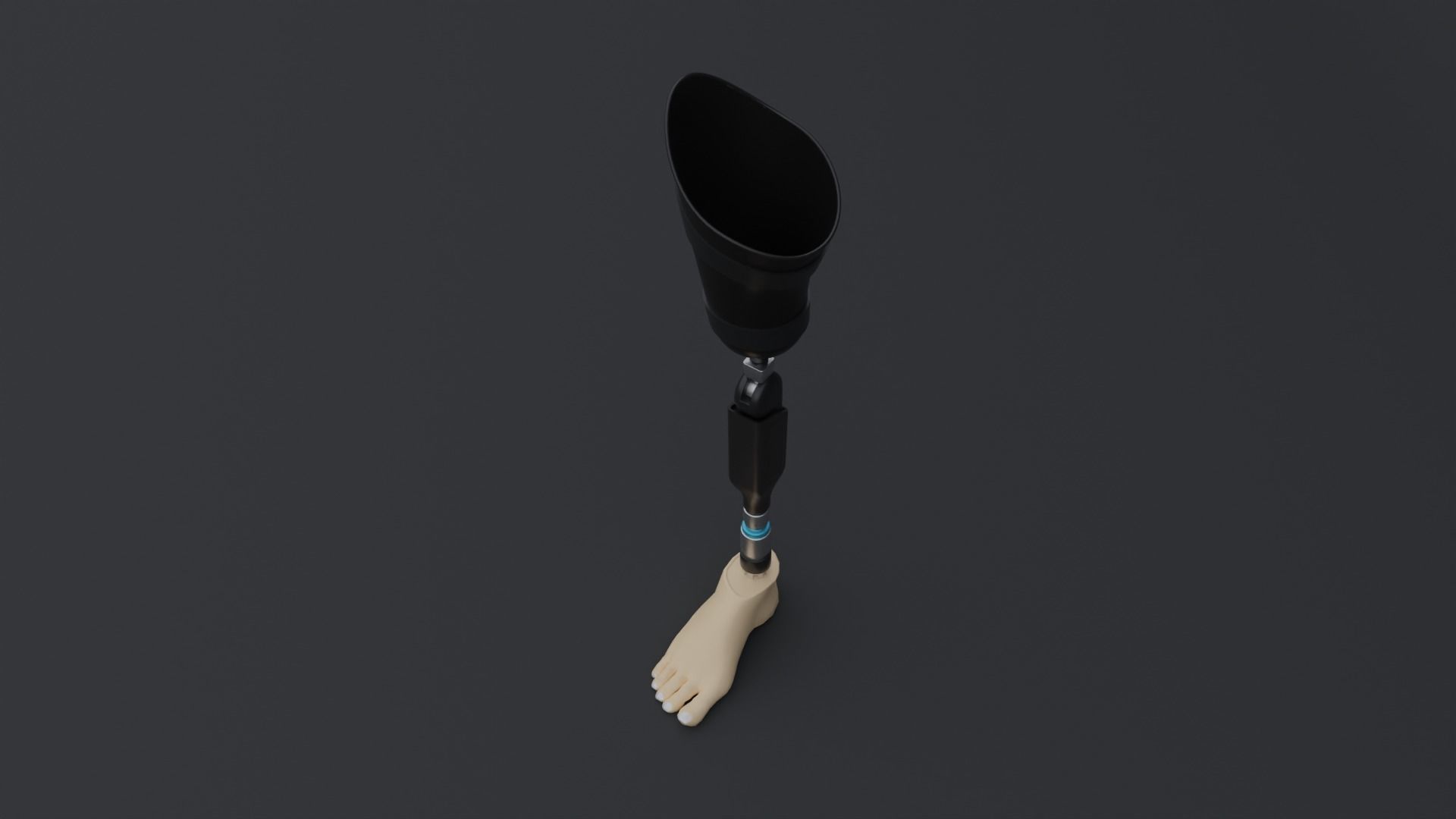 Above-Knee Prosthetic Leg Low-poly 3D model_2