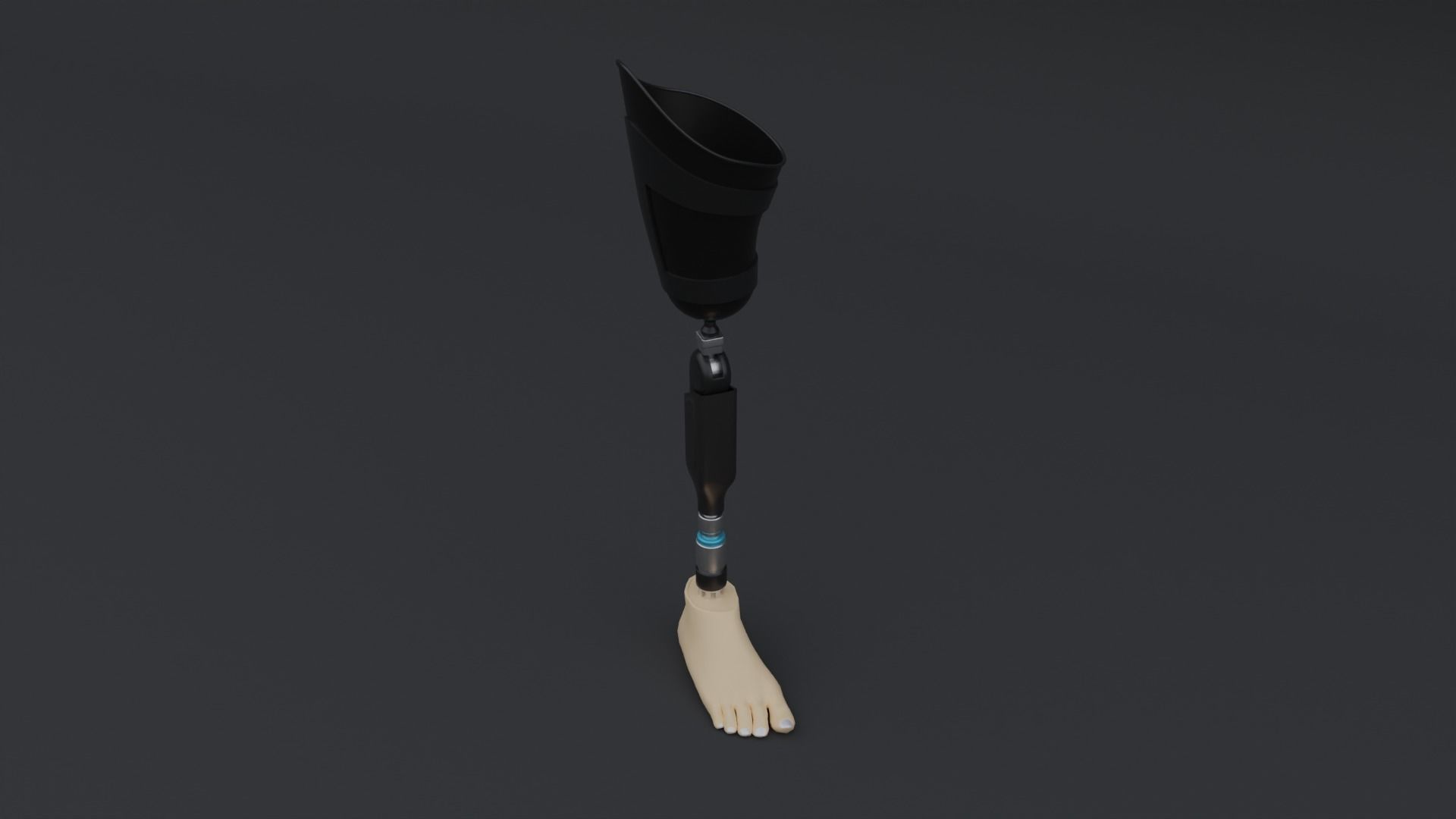 Above-Knee Prosthetic Leg Low-poly 3D model_5