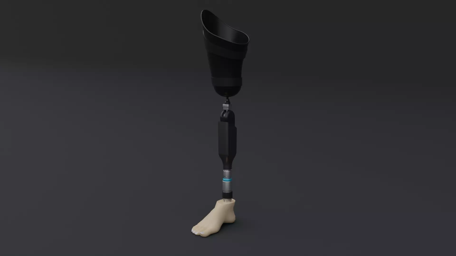 Above-Knee Prosthetic Leg Low-poly 3D model_0