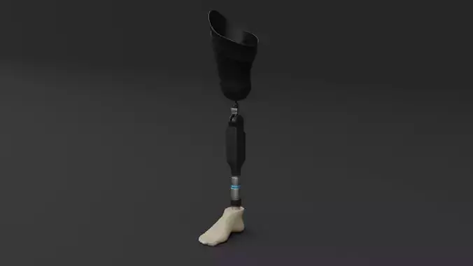 Above-Knee Prosthetic Leg Low-poly 3D model
