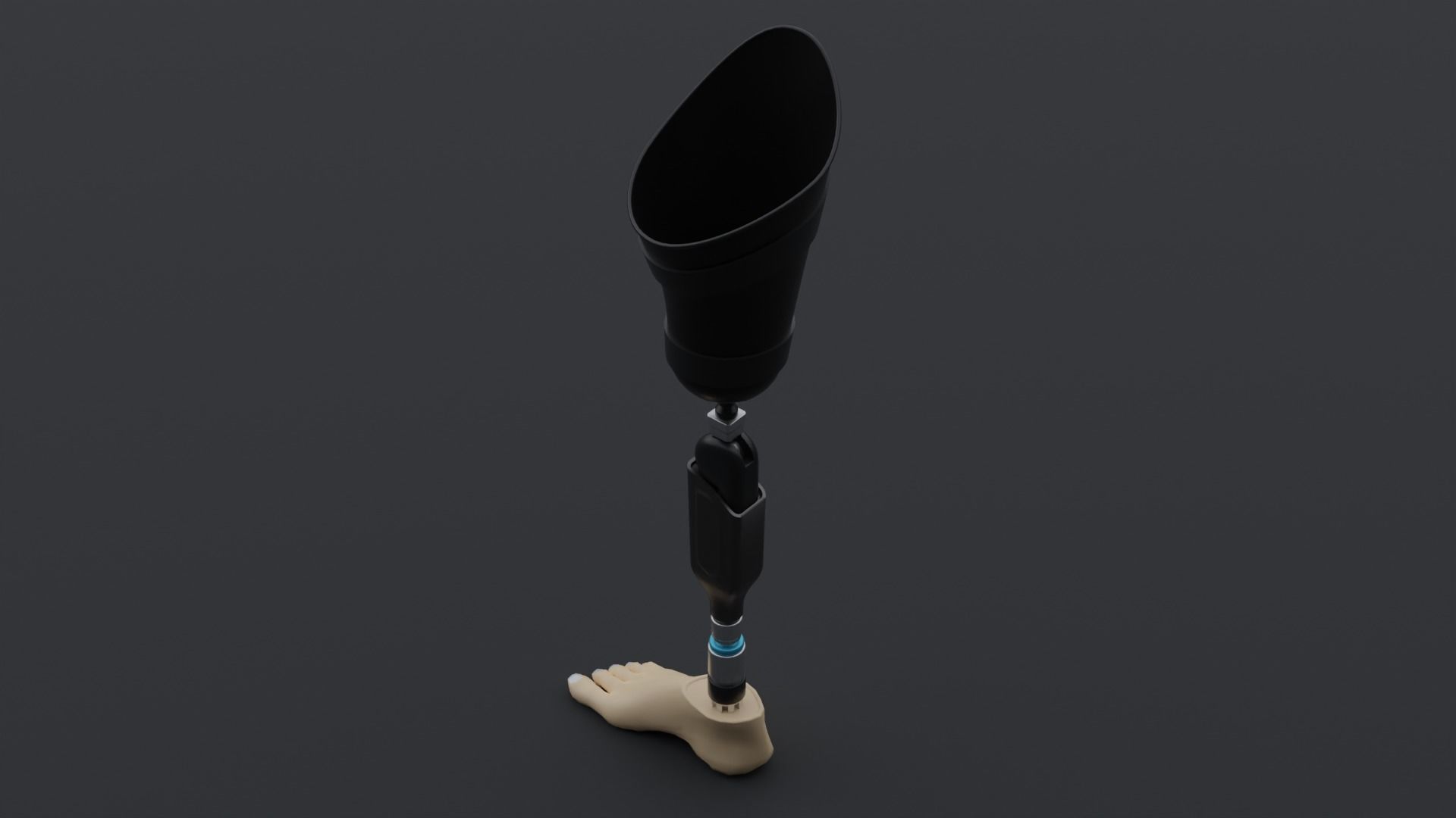 Above-Knee Prosthetic Leg Low-poly 3D model_4