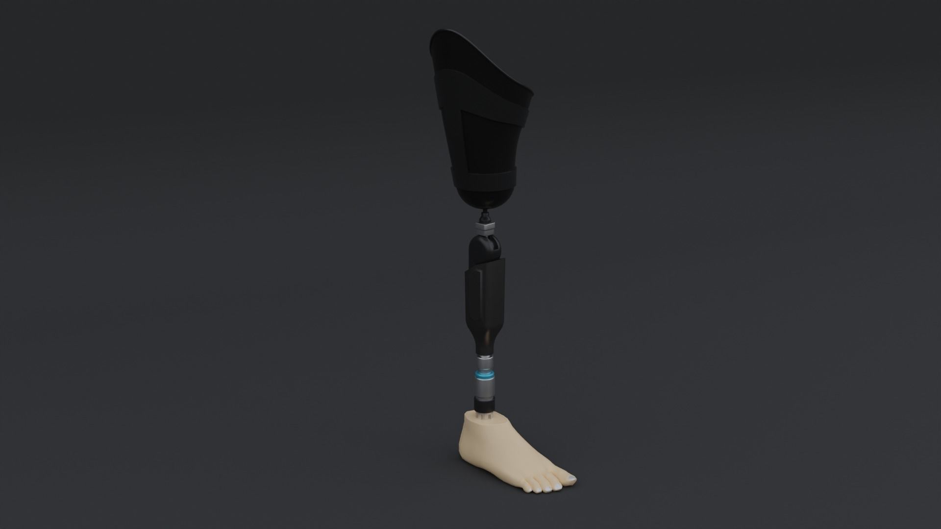 Above-Knee Prosthetic Leg Low-poly 3D model_1