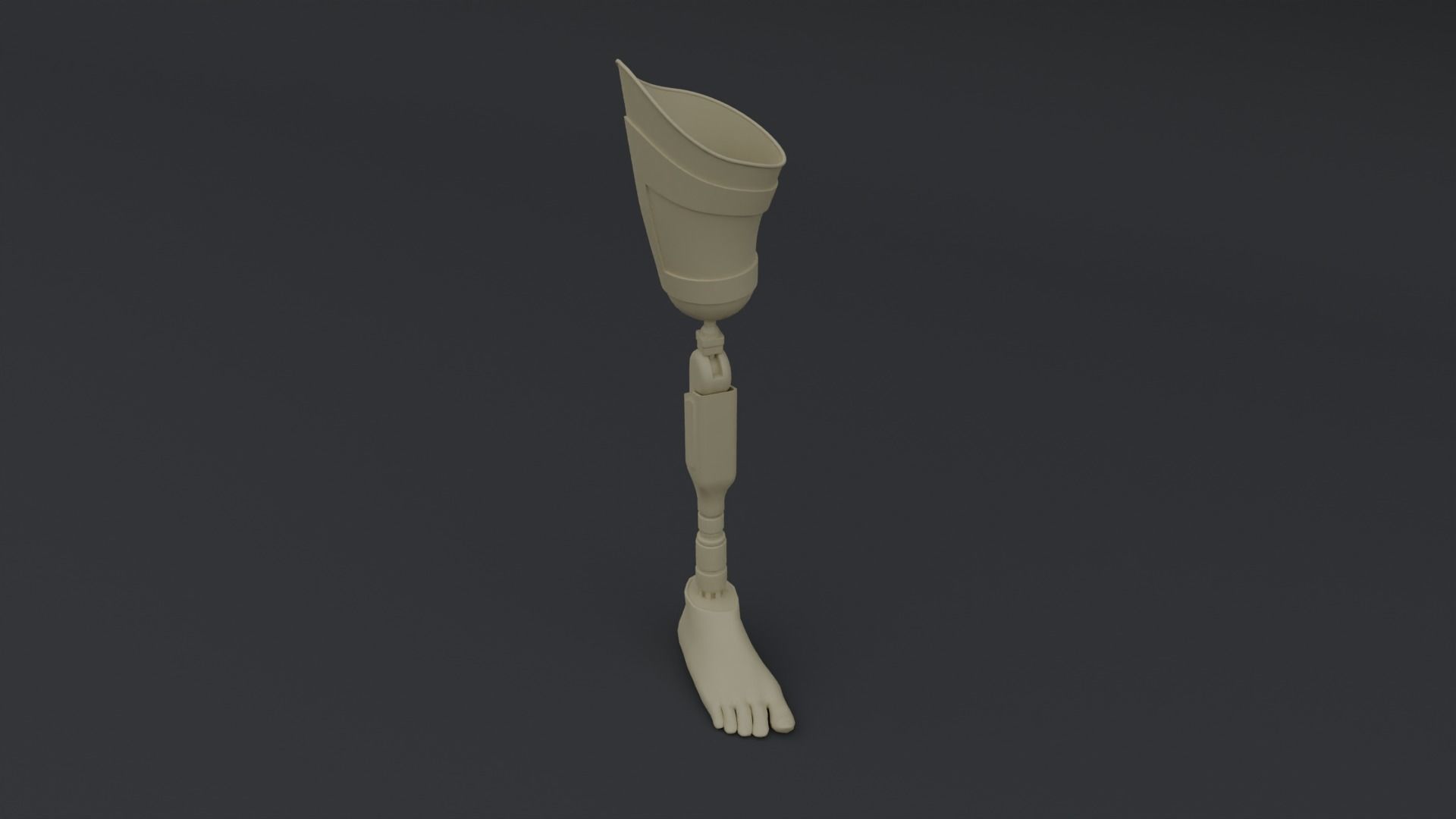 Above-Knee Prosthetic Leg Low-poly 3D model_6