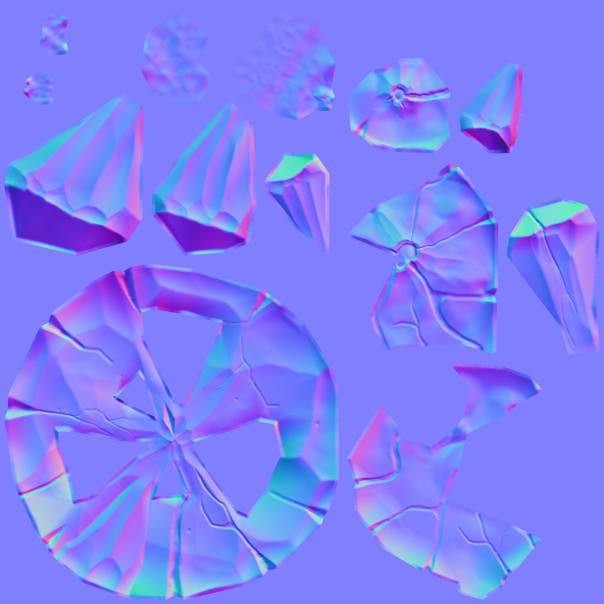 stylized Floating Islands  volcano  Low-poly 3D model Low-poly 3D model_4