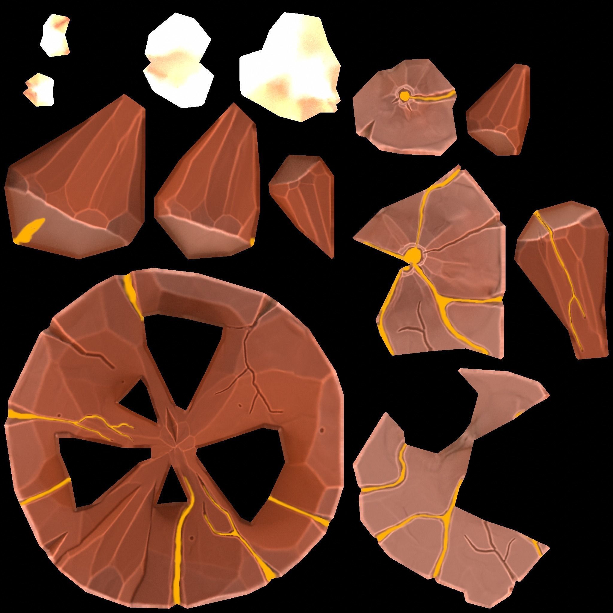 stylized Floating Islands  volcano  Low-poly 3D model Low-poly 3D model_1