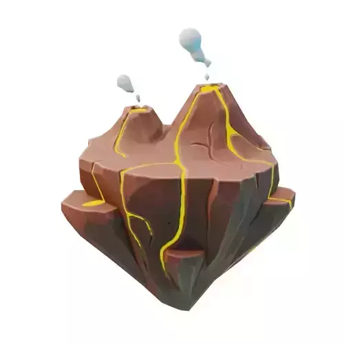 stylized Floating Islands  volcano  Low-poly 3D model Low-poly 3D model