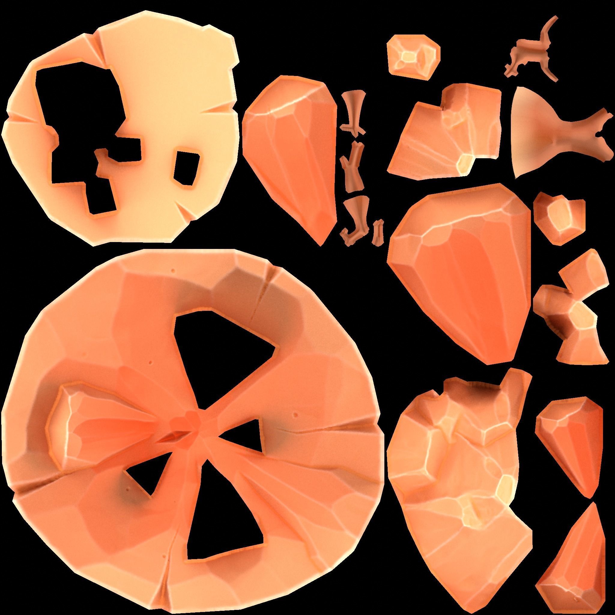 stylized Floating Islands Desert Low-poly 3D model Low-poly 3D model_1