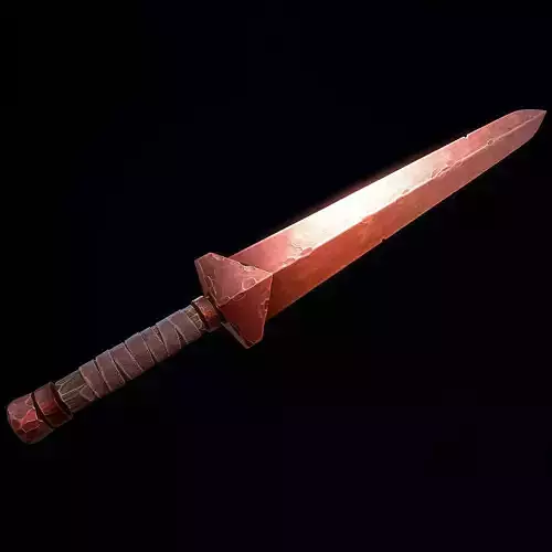 Short Copper Sword Low-poly 3D model