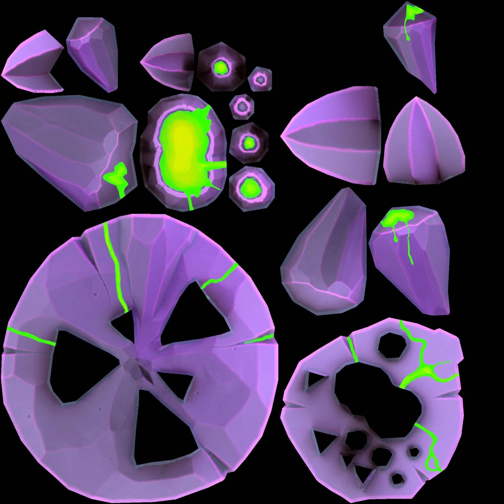 stylized Floating Islands magic witch  Low-poly 3D model Low-poly 3D model_1