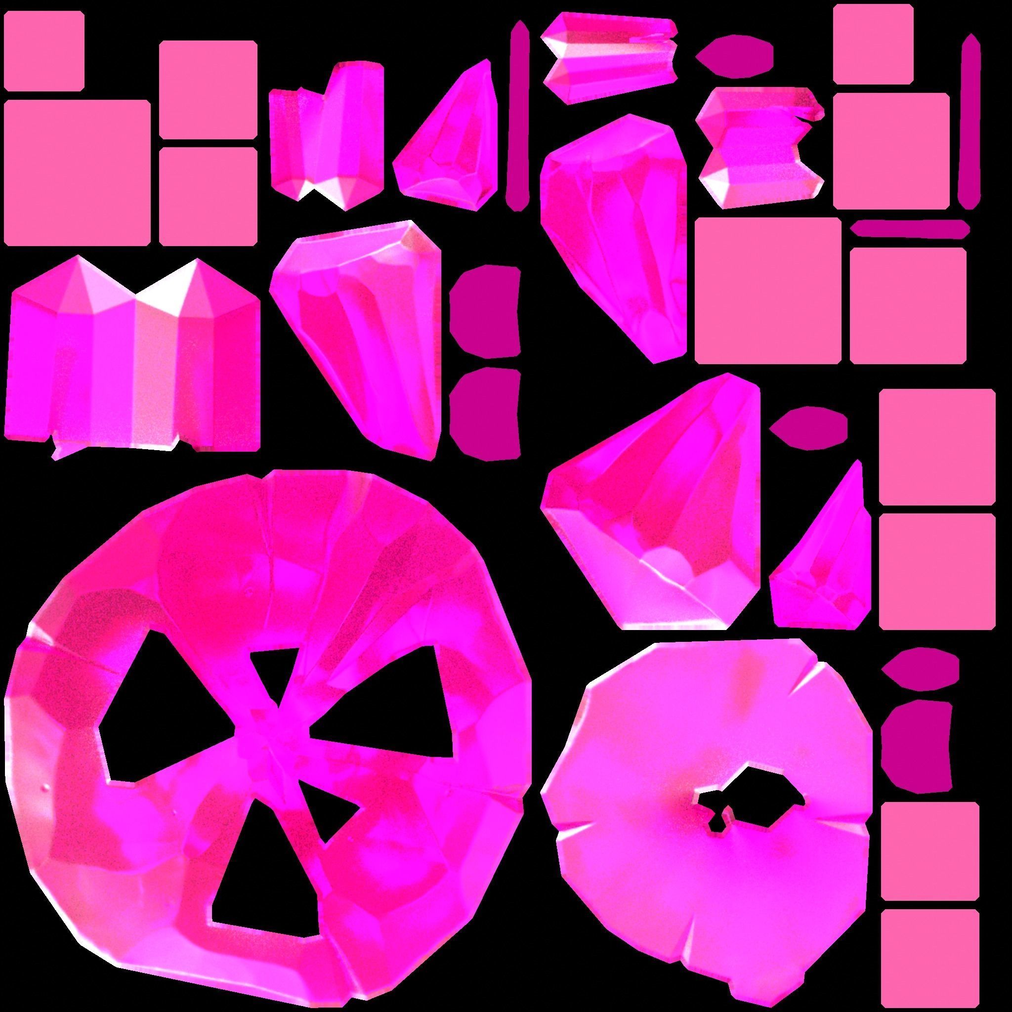 stylized Floating Islands Crystal magic  Low-poly 3D model Low-poly 3D model_1