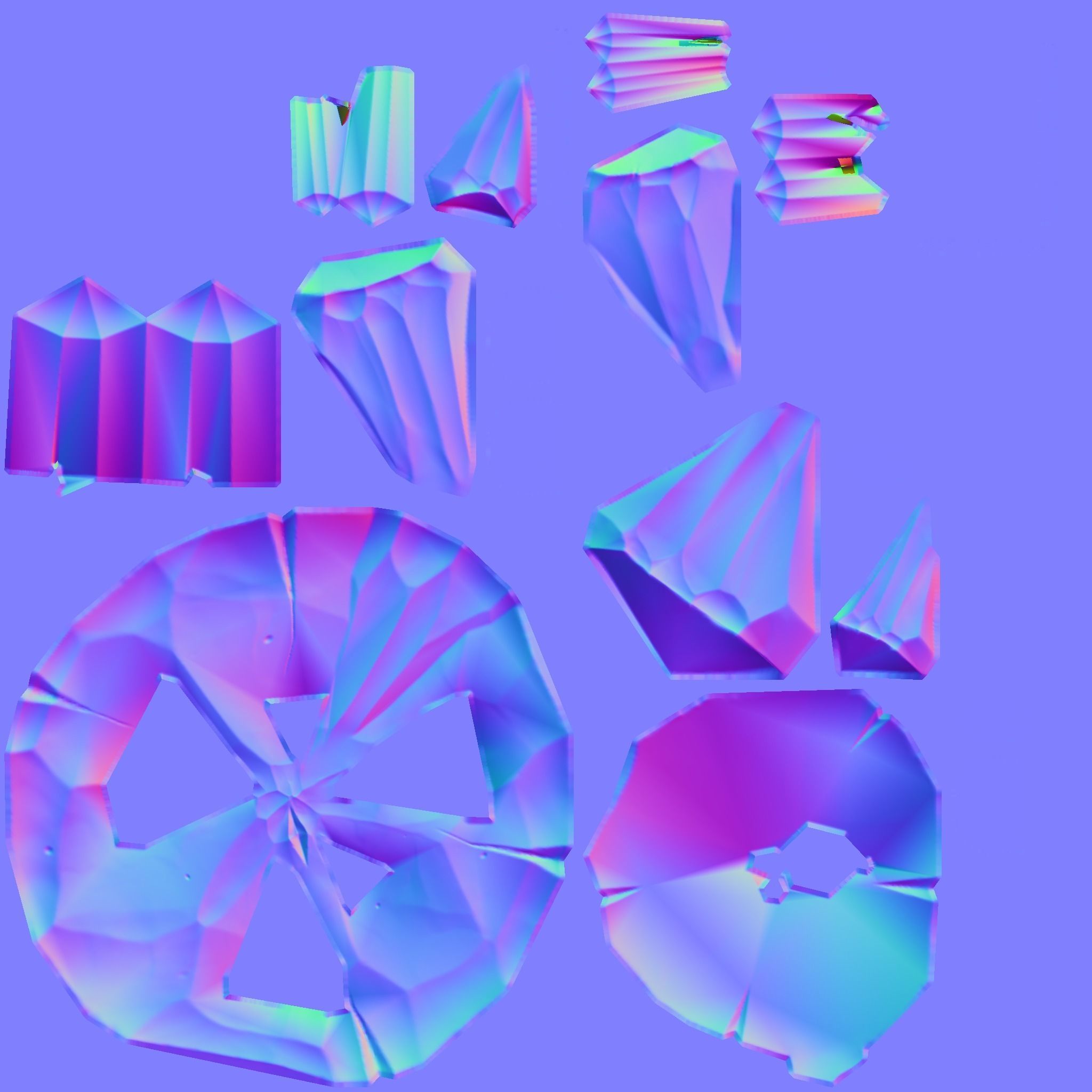 stylized Floating Islands Crystal magic  Low-poly 3D model Low-poly 3D model_2