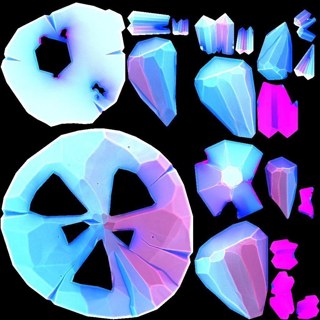 stylized Floating Islands Rocks  Low-poly 3D model Low-poly 3D model_1