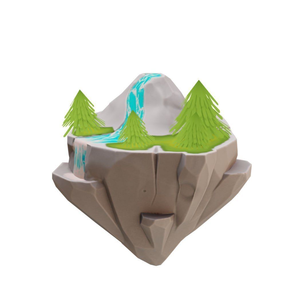 Stylized Floating Islands Pack Low-poly 3D model Low-poly 3D model_8