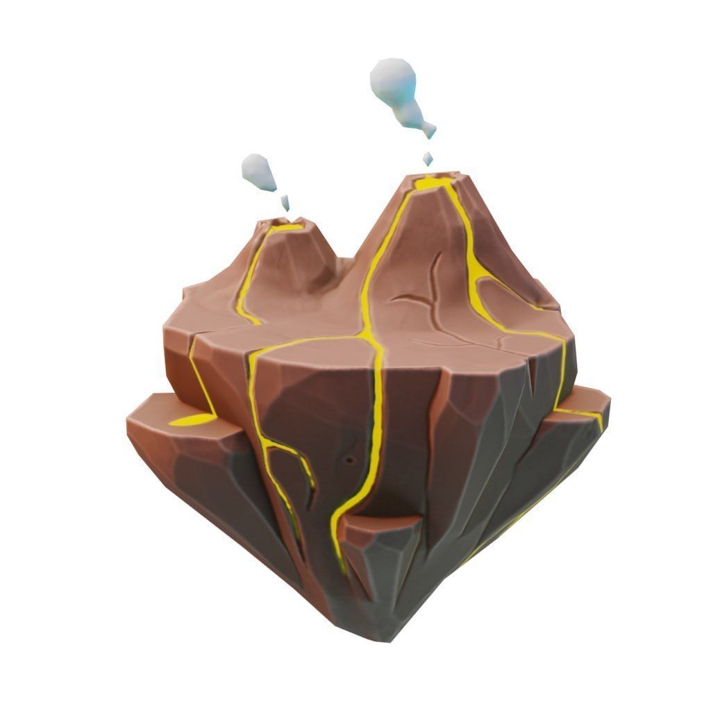 Stylized Floating Islands Pack Low-poly 3D model Low-poly 3D model_4