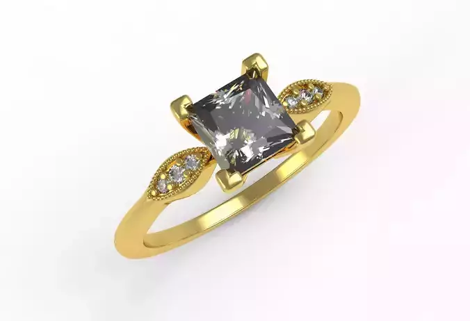 Antique Princess Diamond Marquise Shape Women Engagement Ring