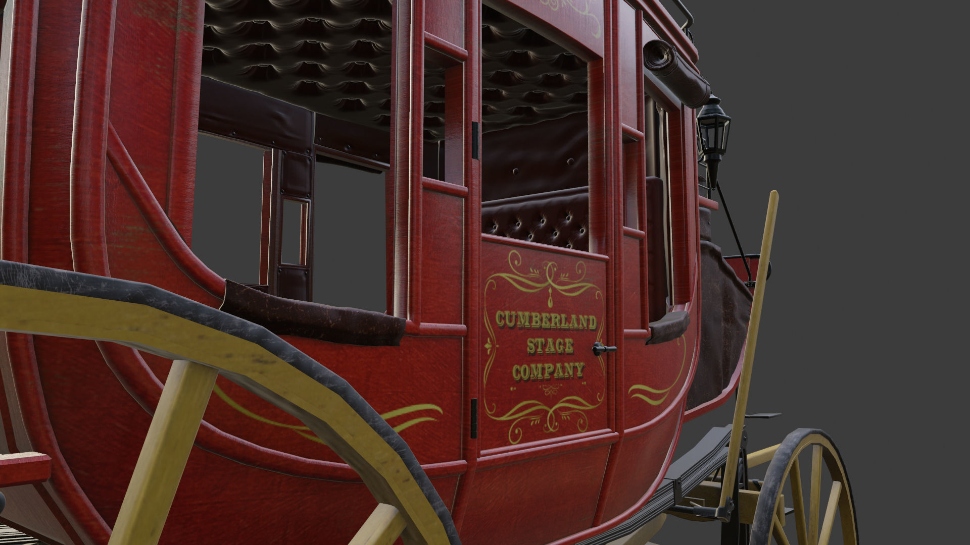 Antique Wood Wagons 3D model_2