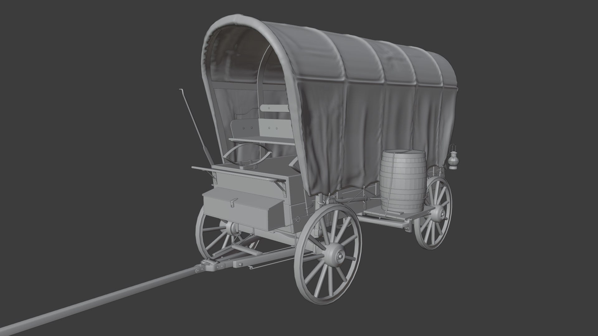 Antique Wood Wagons 3D model_17