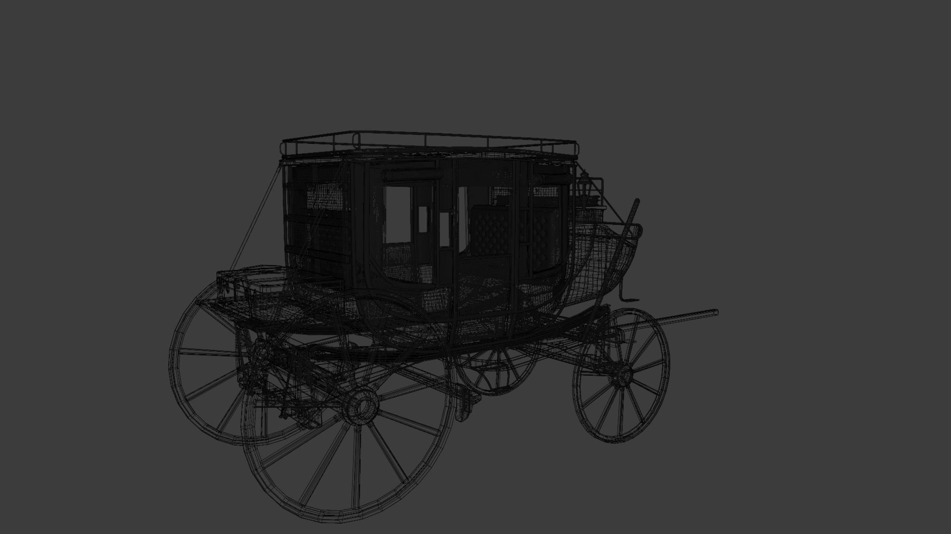 Antique Wood Wagons 3D model_5