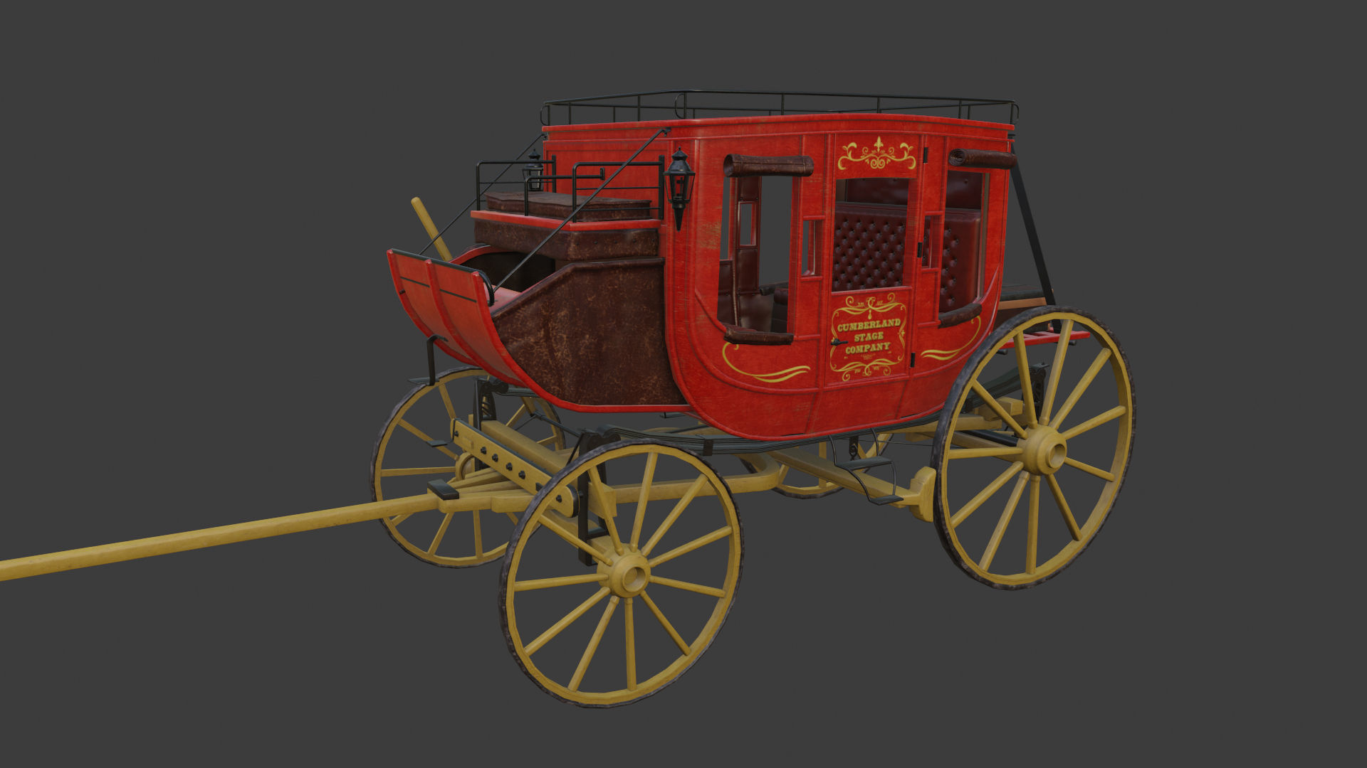 Antique Wood Wagons 3D model_19