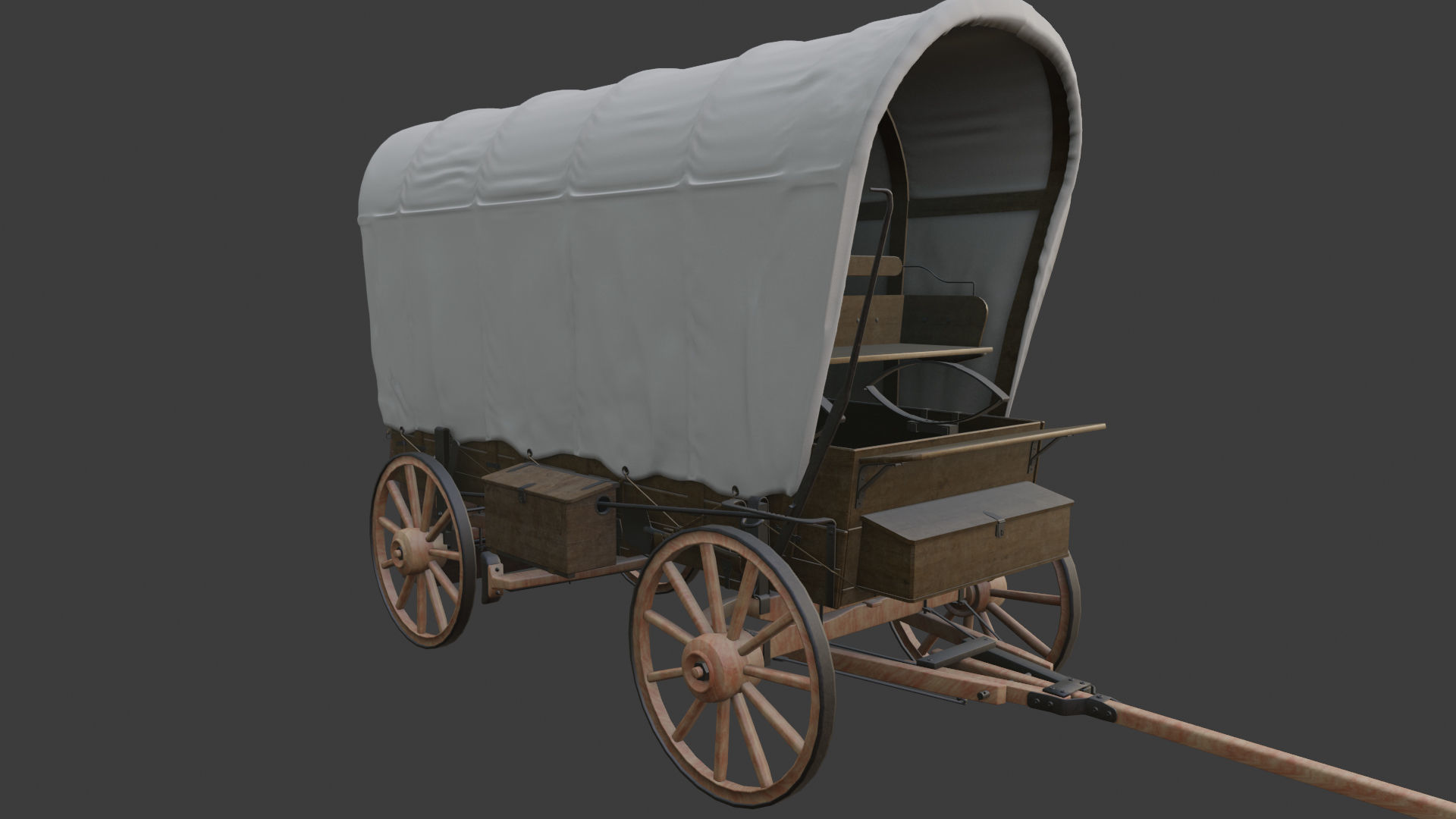 Antique Wood Wagons 3D model_15