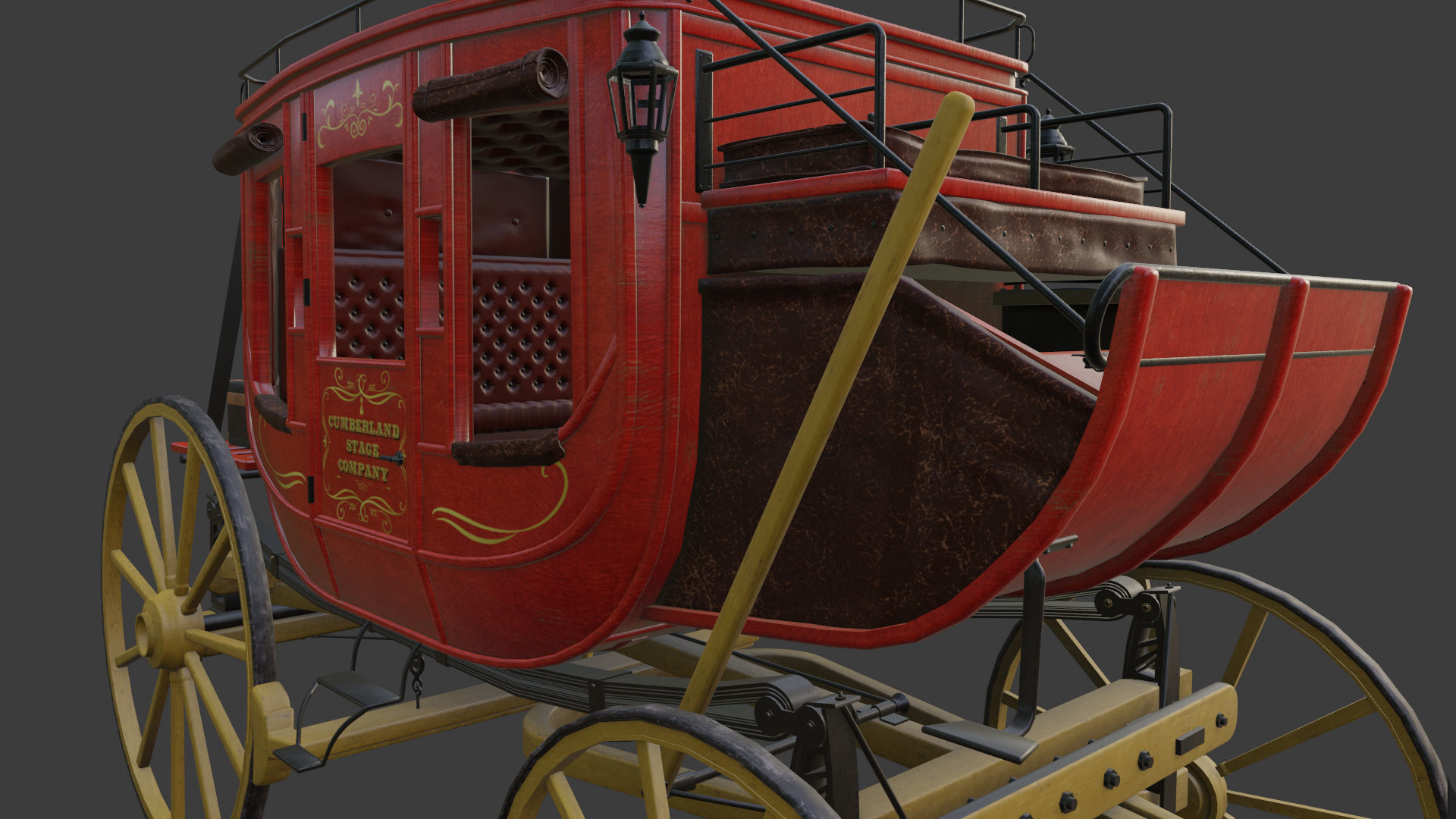 Antique Wood Wagons 3D model_3