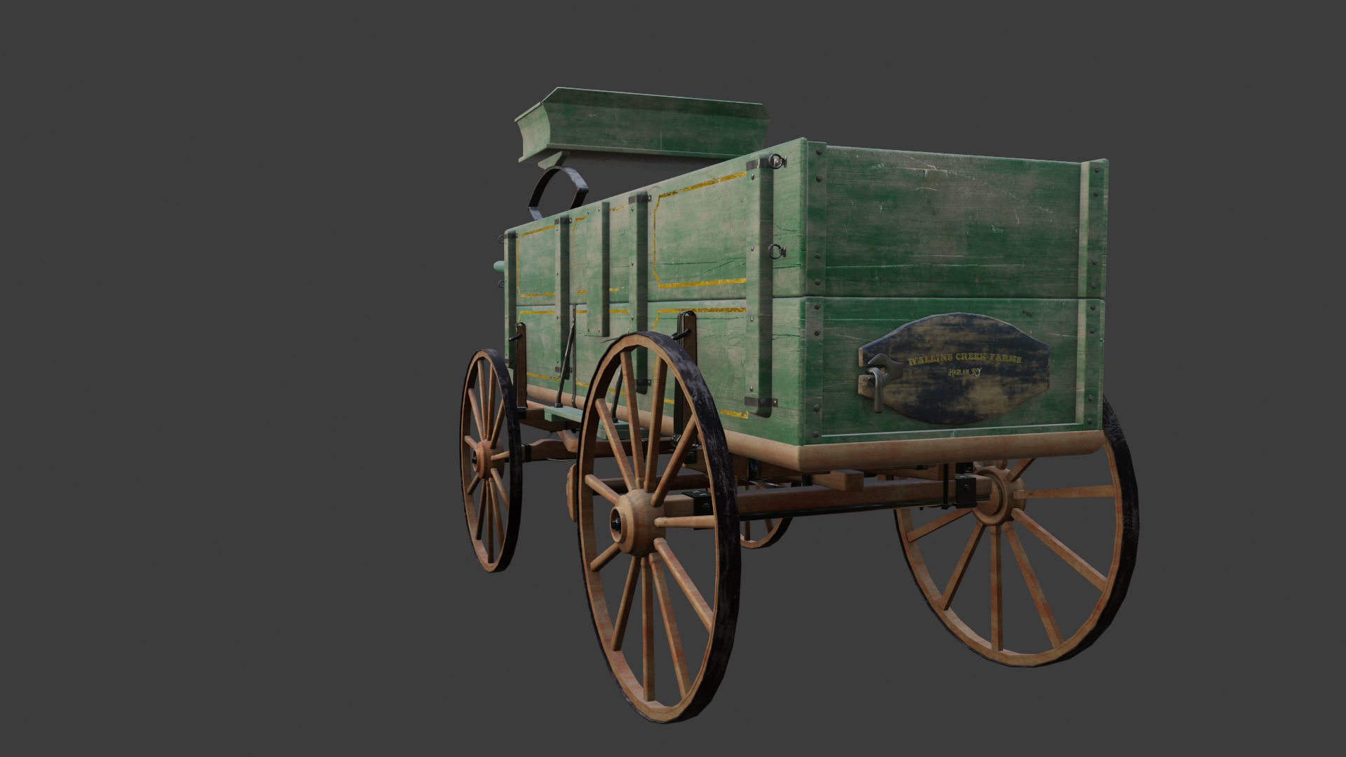 Antique Wood Wagons 3D model_7