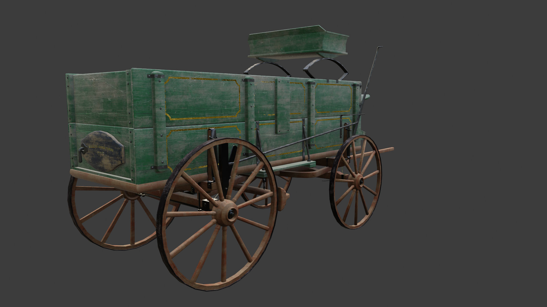 Antique Wood Wagons 3D model_8