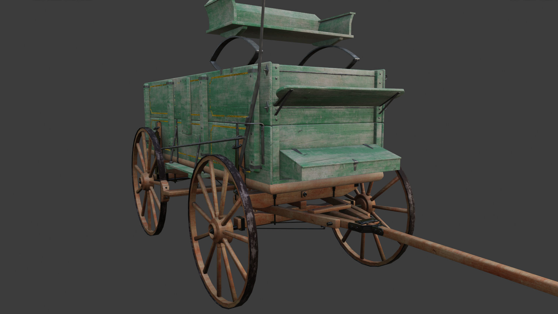 Antique Wood Wagons 3D model_9