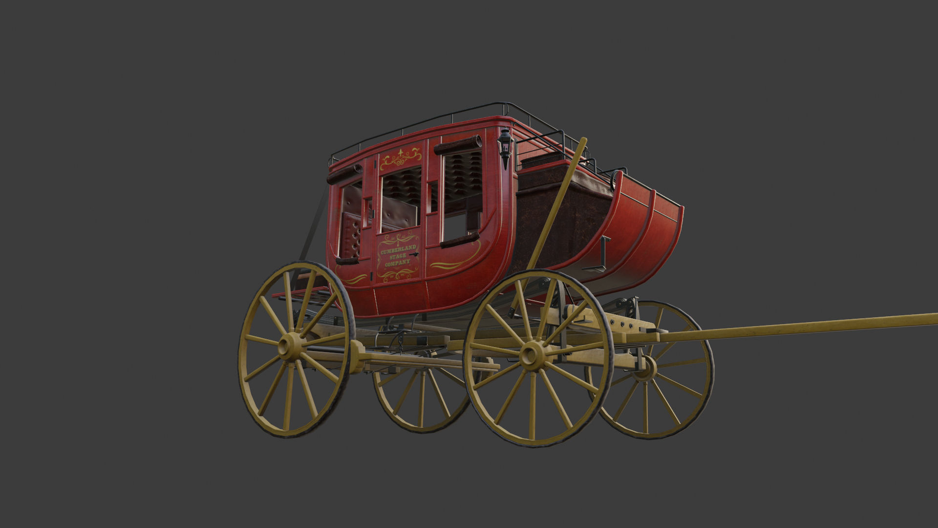 Antique Wood Wagons 3D model_4