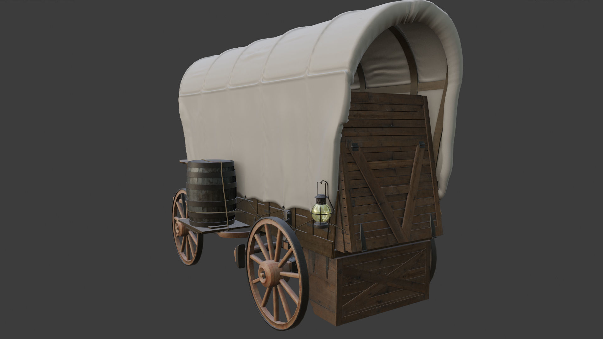 Antique Wood Wagons 3D model_16