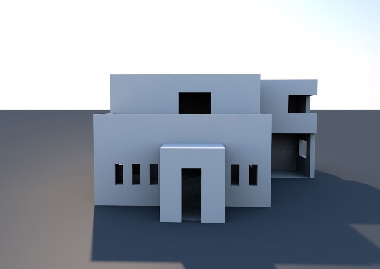 House 2 floor 3D model_2