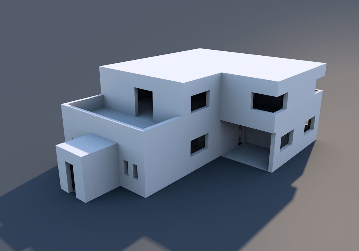 House 2 floor 3D model_1
