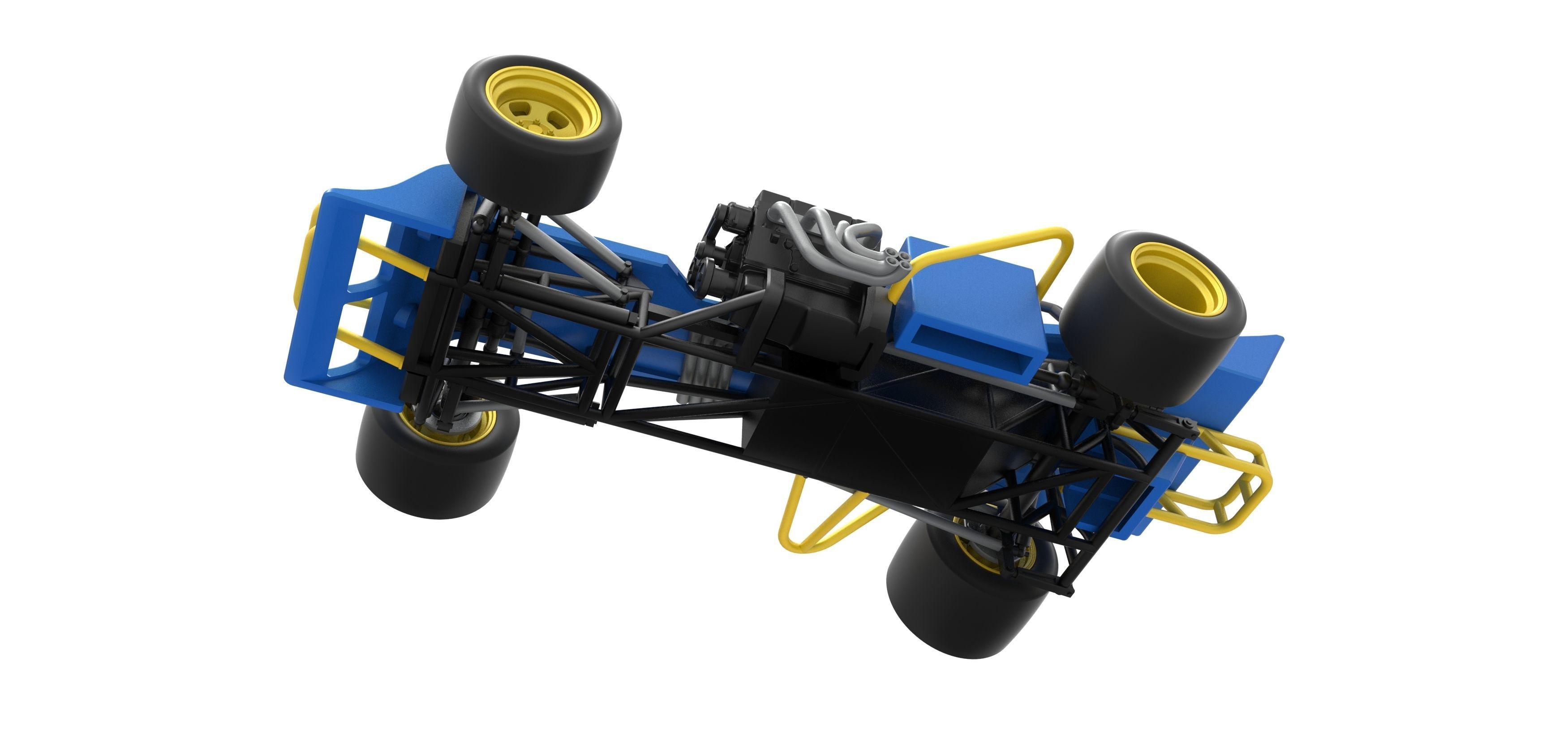 Supermodified front engine race car Scale 1 to 25 3D print model_3