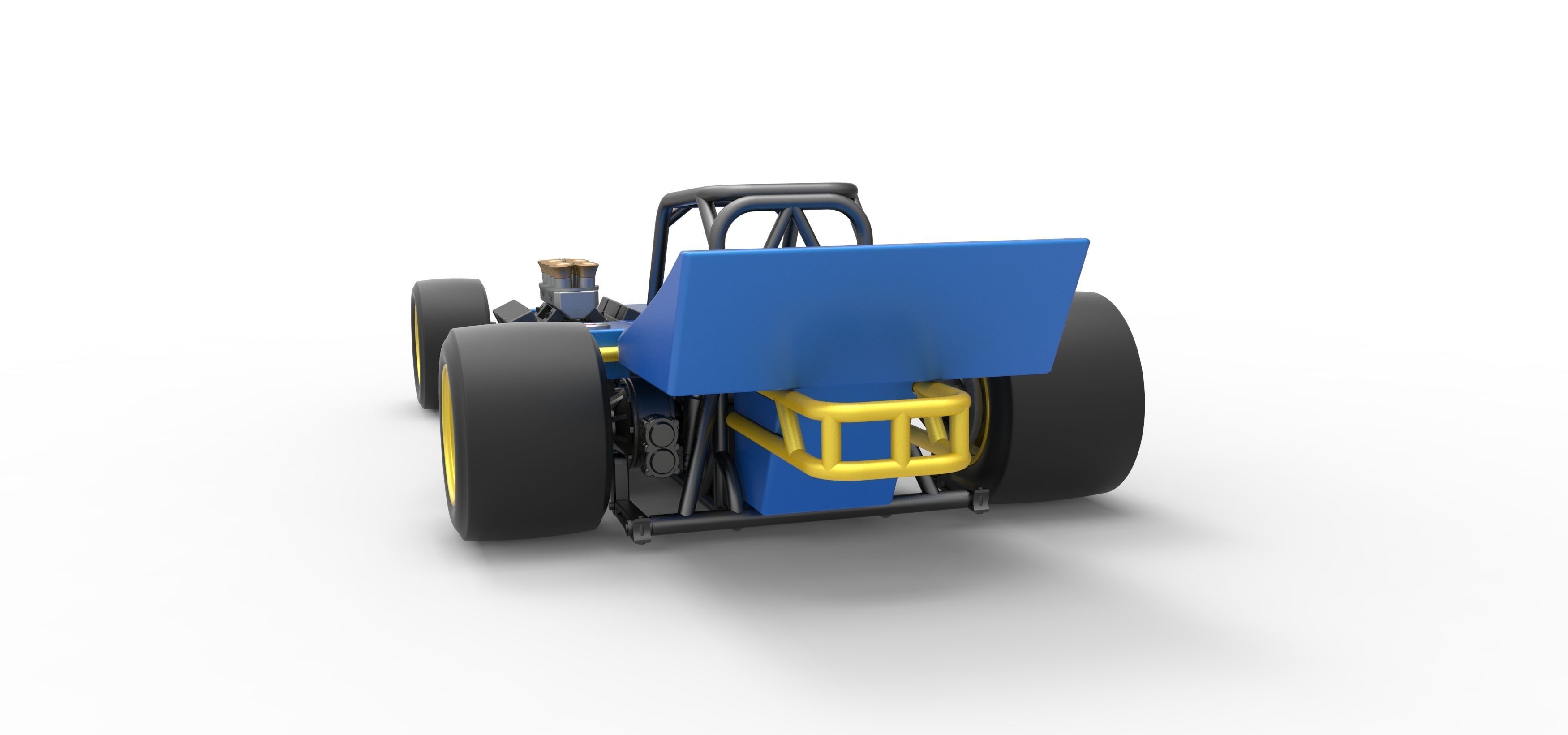 Supermodified front engine race car Scale 1 to 25 3D print model_14