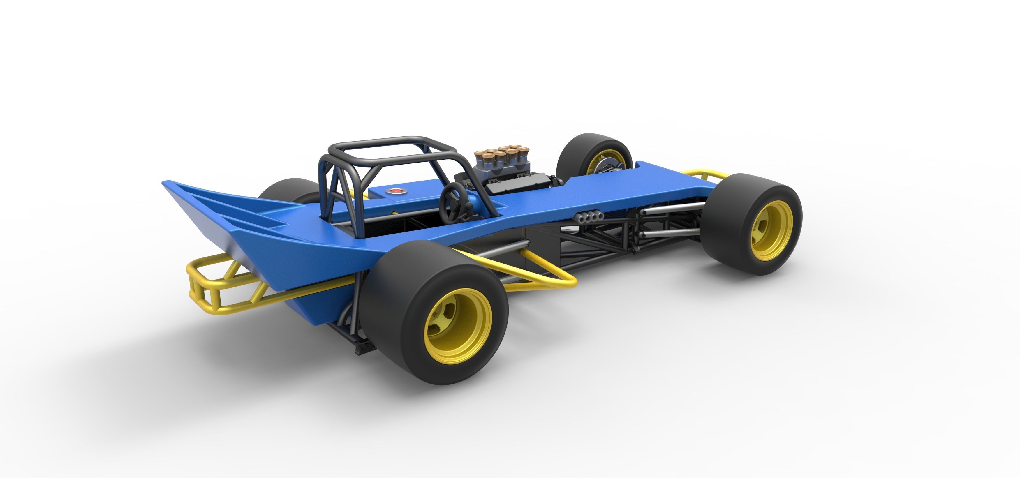 Supermodified front engine race car Scale 1 to 25 3D print model_18