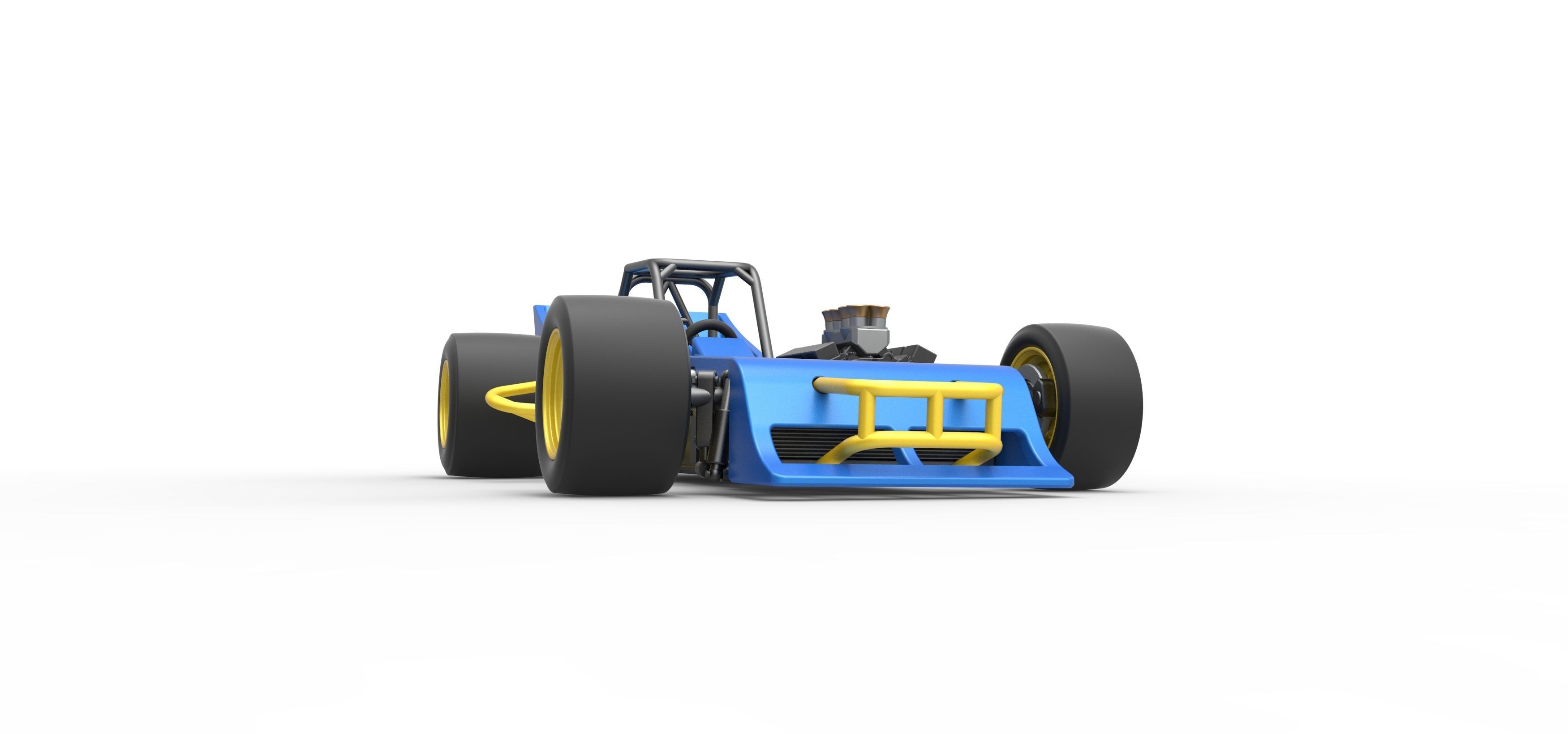 Supermodified front engine race car Scale 1 to 25 3D print model_25